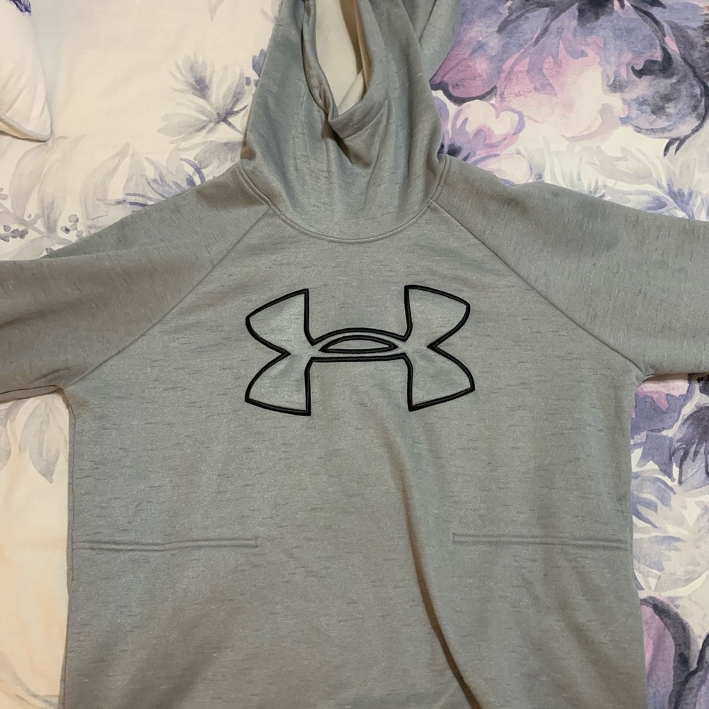 Grey turtle neck under armour hoodie